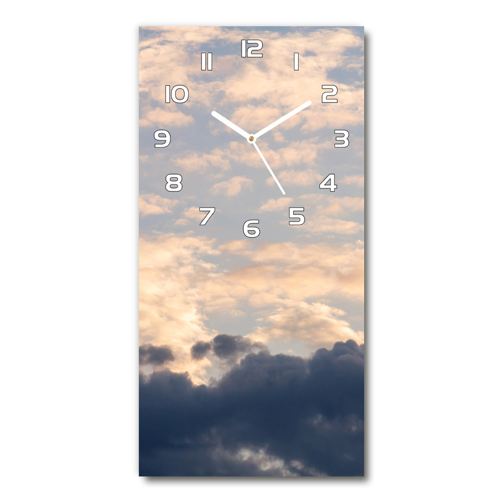 Horloge verticale en verre Nuages dans le ciel