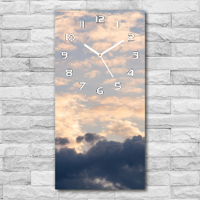 Horloge verticale en verre Nuages dans le ciel