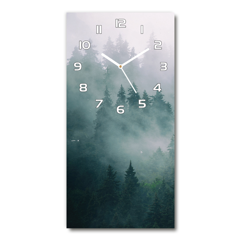 Horloge rectangulaire verticale Brouillard sur la forêt