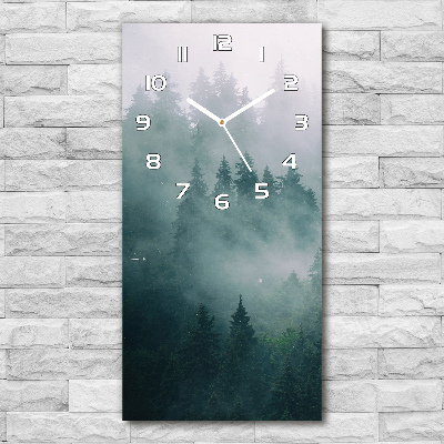 Horloge rectangulaire verticale Brouillard sur la forêt