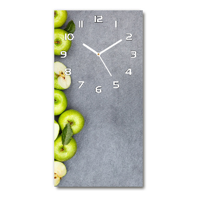 Horloge rectangulaire verticale Pommes vertes