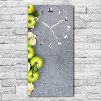 Horloge rectangulaire verticale Pommes vertes