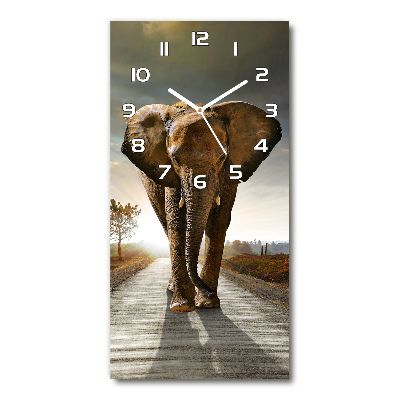 Horloge rectangulaire verticale Éléphant de promenade