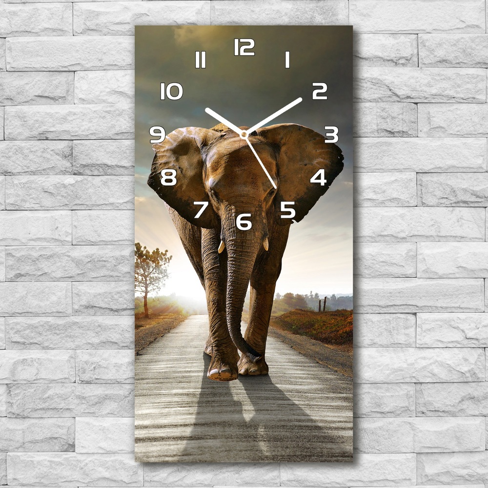 Horloge rectangulaire verticale Éléphant de promenade