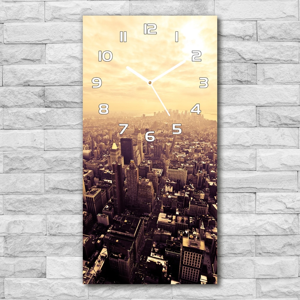 Horloge murale en verre rectangulaire Manhattan New York