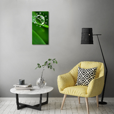 Horloge murale en verre rectangulaire Lame d'herbe