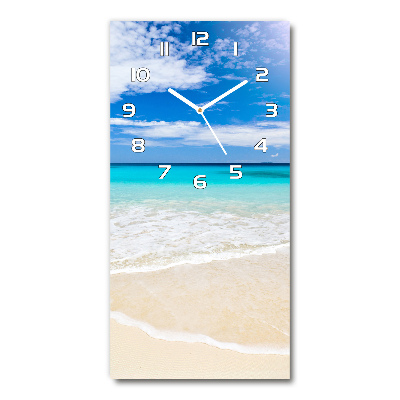 Horloge verticale en verre Plage exotique