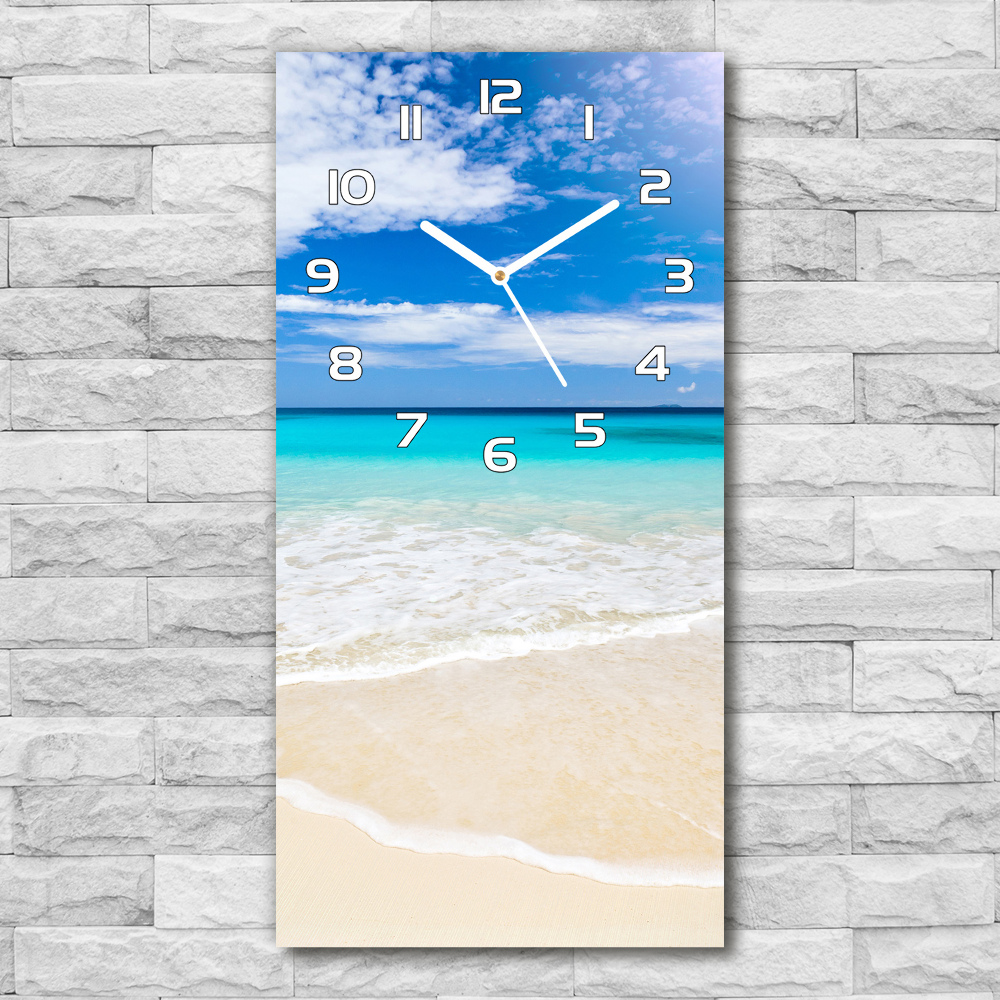 Horloge verticale en verre Plage exotique