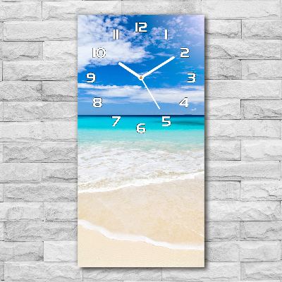 Horloge verticale en verre Plage exotique