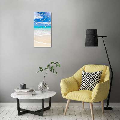 Horloge verticale en verre Plage exotique