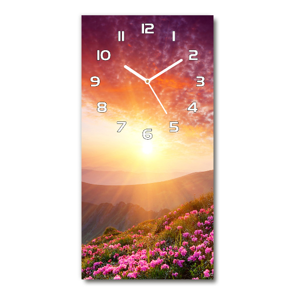 Horloge rectangulaire verticale Printemps en montagne