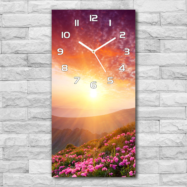 Horloge rectangulaire verticale Printemps en montagne