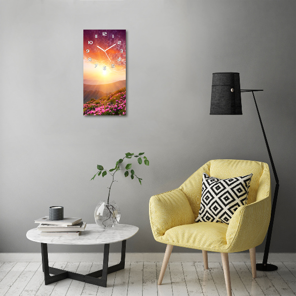 Horloge rectangulaire verticale Printemps en montagne