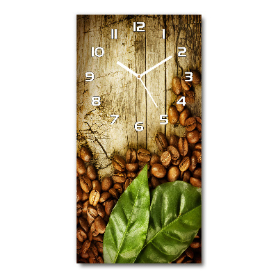 Horloge rectangulaire verticale Grains de café aromatiques