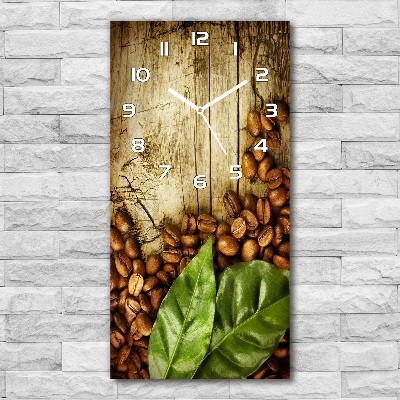 Horloge rectangulaire verticale Grains de café aromatiques