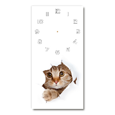 Horloge rectangulaire verticale Chat