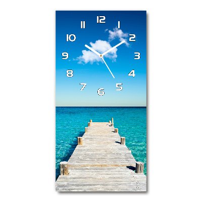 Horloge rectangulaire verticale Jetée en bois océan