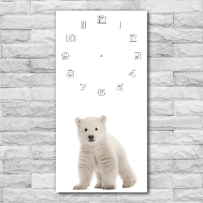 Horloge rectangulaire verticale Ours polaire