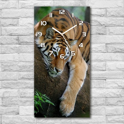 Horloge murale verticale Tigre dans un arbre