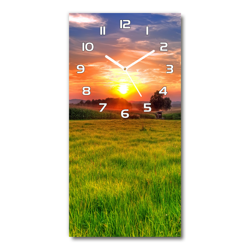 Horloge murale en verre rectangulaire Coucher de soleil