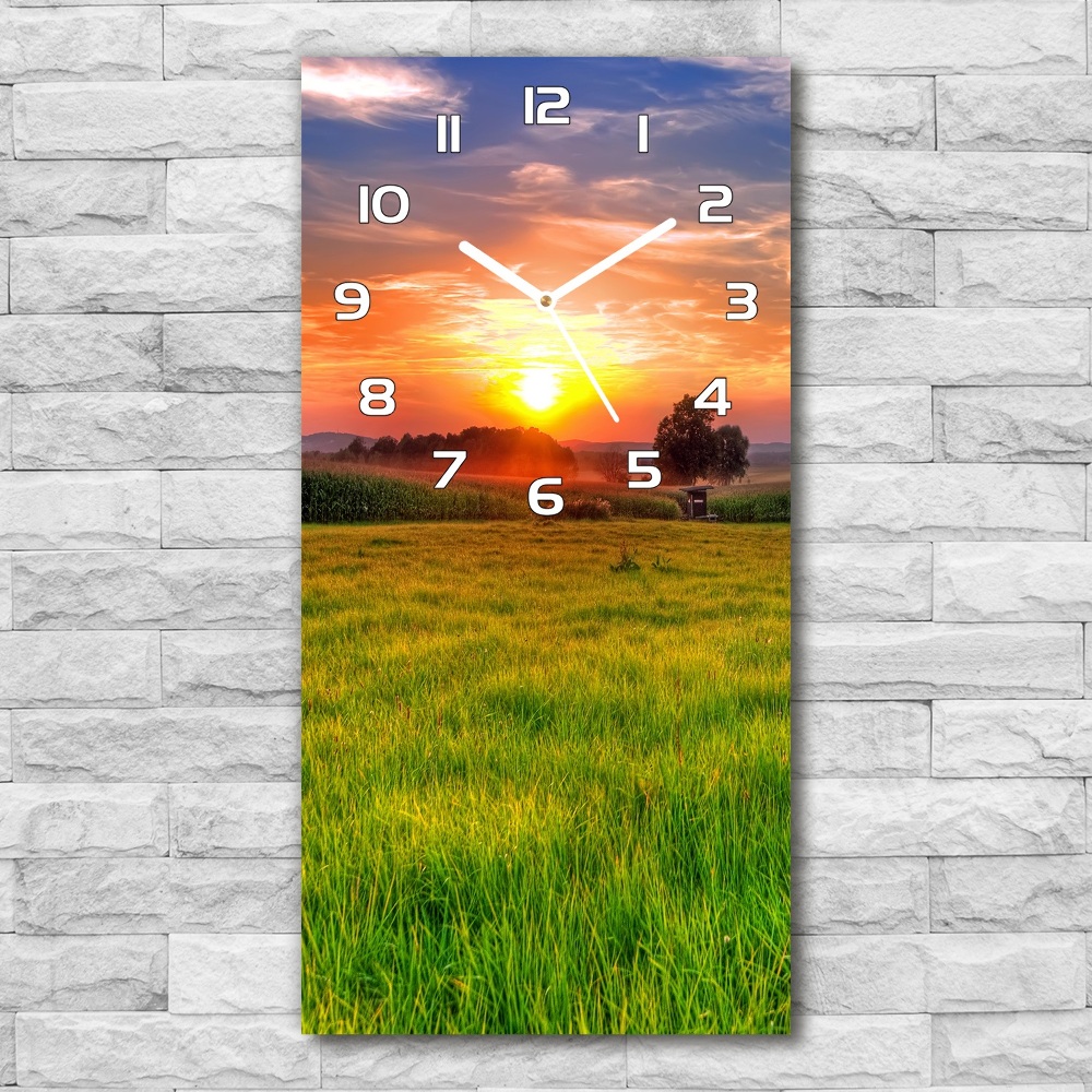 Horloge murale en verre rectangulaire Coucher de soleil