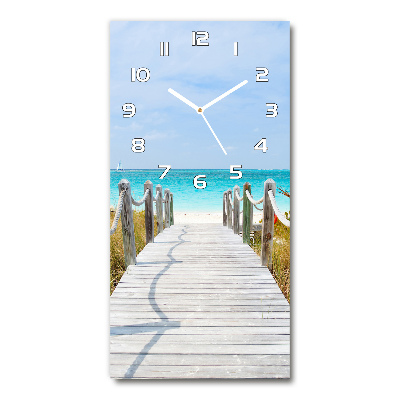 Horloge rectangulaire verticale Chemin vers la plage