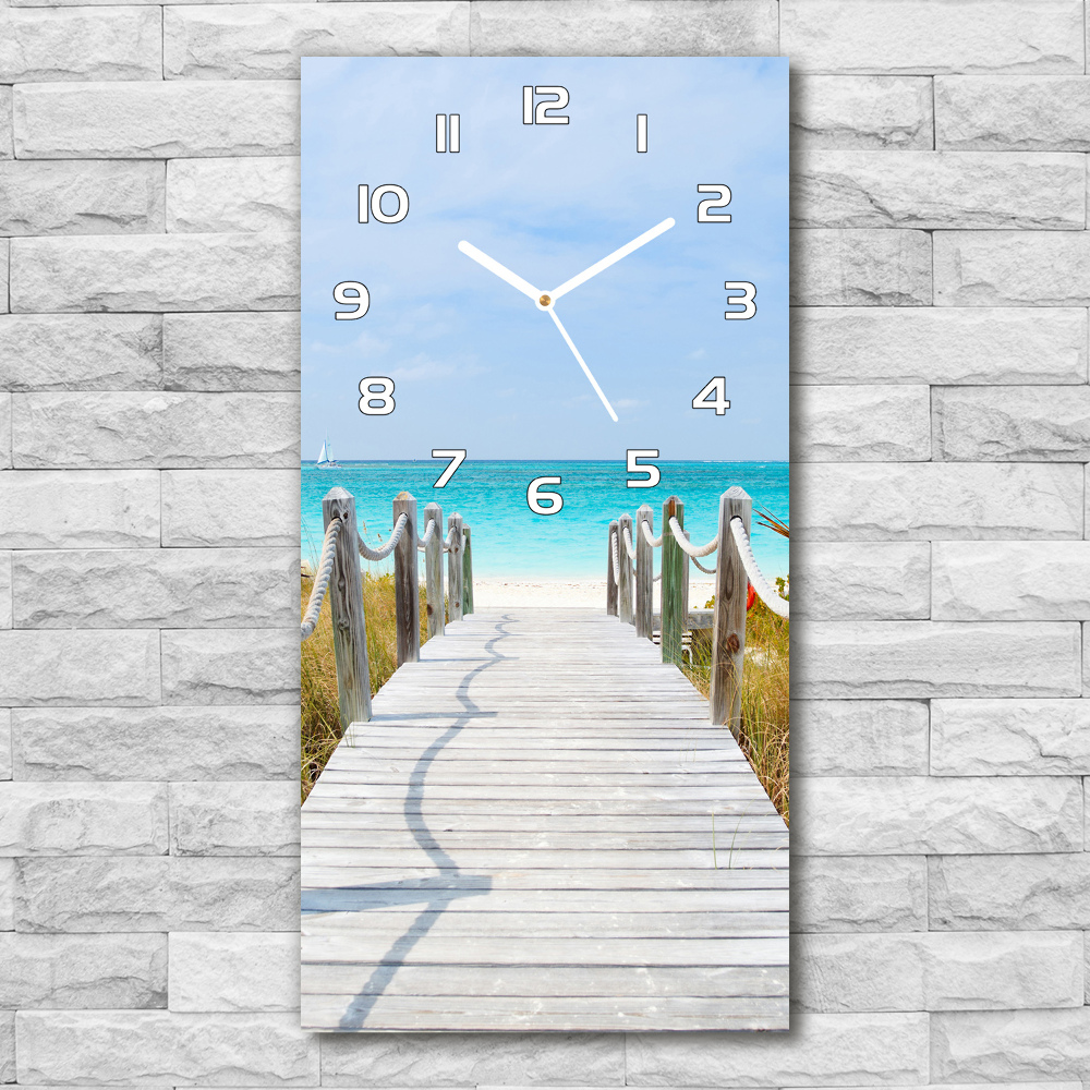 Horloge rectangulaire verticale Chemin vers la plage