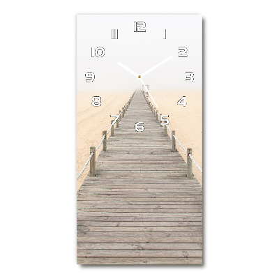 Horloge verticale en verre Chemin sur la plage