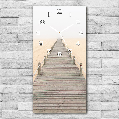 Horloge verticale en verre Chemin sur la plage