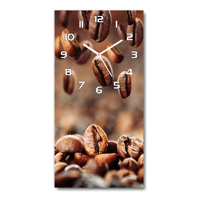 Horloge murale verticale Grains de café aromatiques