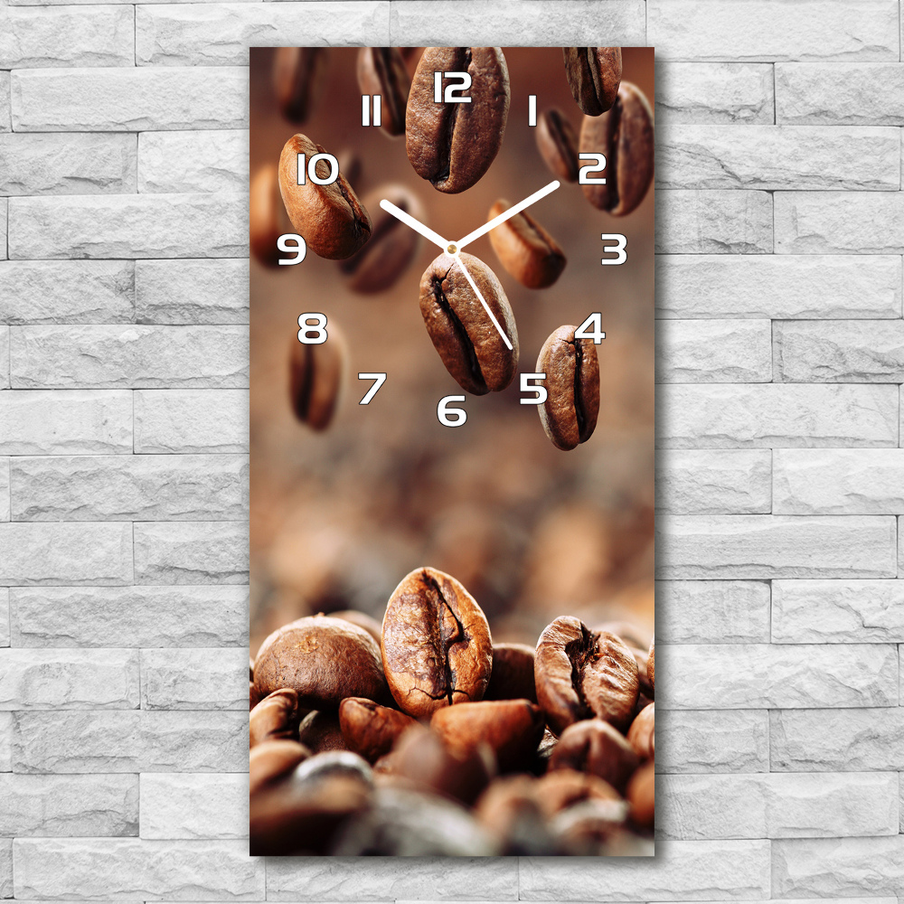 Horloge murale verticale Grains de café aromatiques