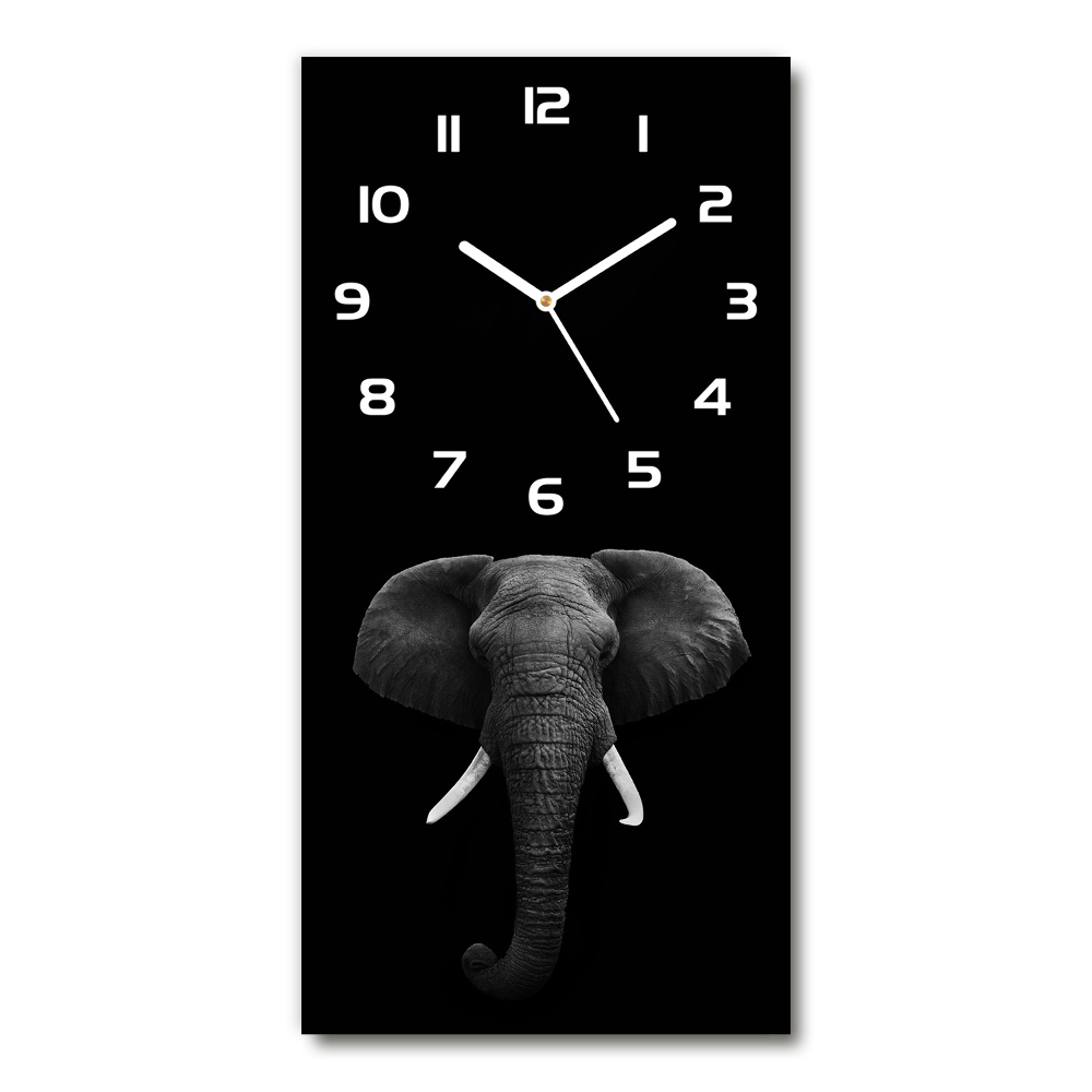 Horloge verticale en verre Éléphant d'Afrique