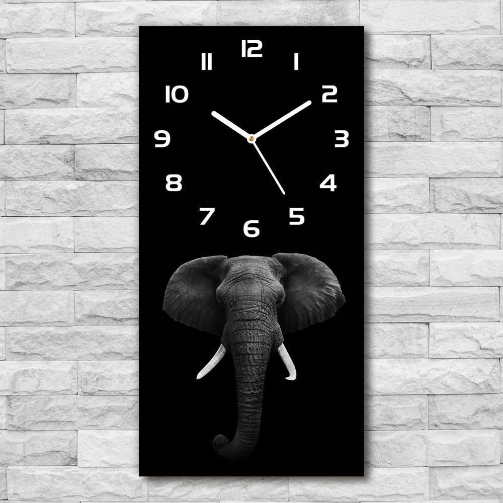 Horloge verticale en verre Éléphant d'Afrique