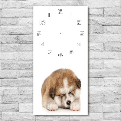 Horloge murale verticale Chiot Akita