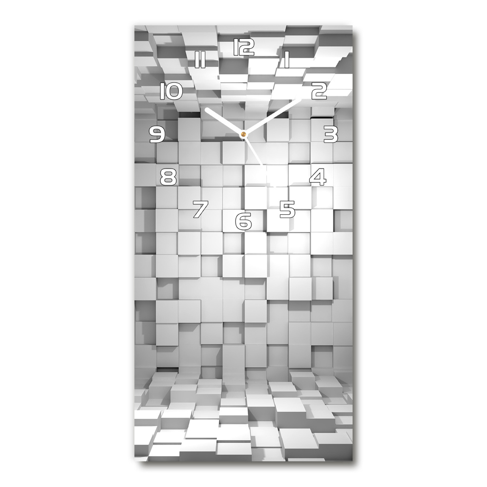 Horloge murale en verre rectangulaire Cubes