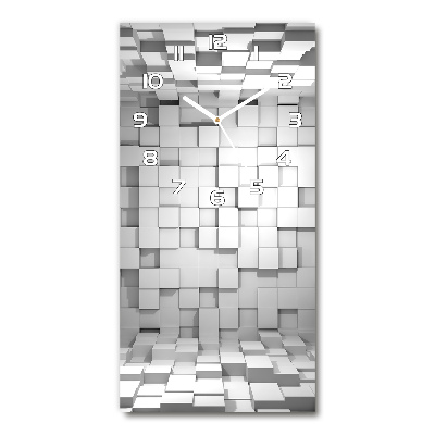 Horloge murale en verre rectangulaire Cubes