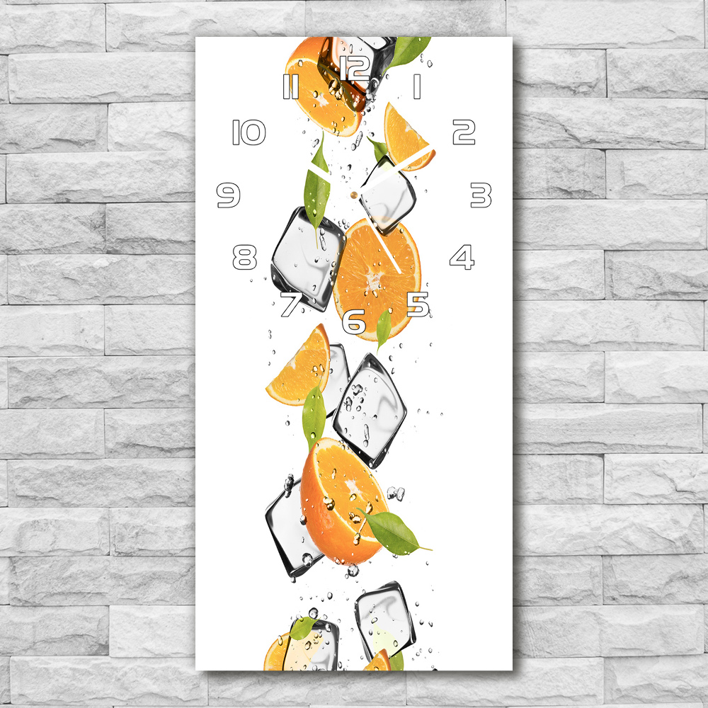 Horloge rectangulaire verticale Oranges et glace