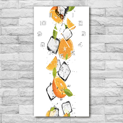 Horloge rectangulaire verticale Oranges et glace