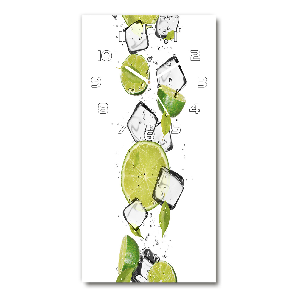 Horloge verticale en verre Citron vert et glace