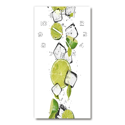 Horloge verticale en verre Citron vert et glace