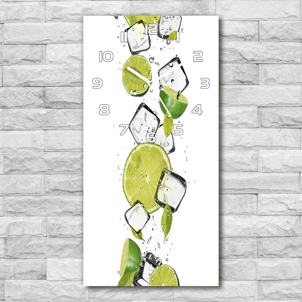 Horloge verticale en verre Citron vert et glace