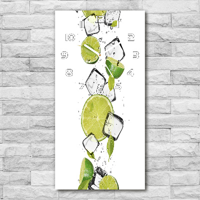 Horloge verticale en verre Citron vert et glace