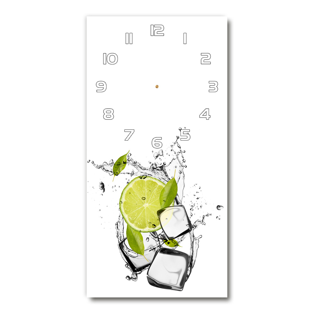 Horloge rectangulaire verticale Citron vert et glace