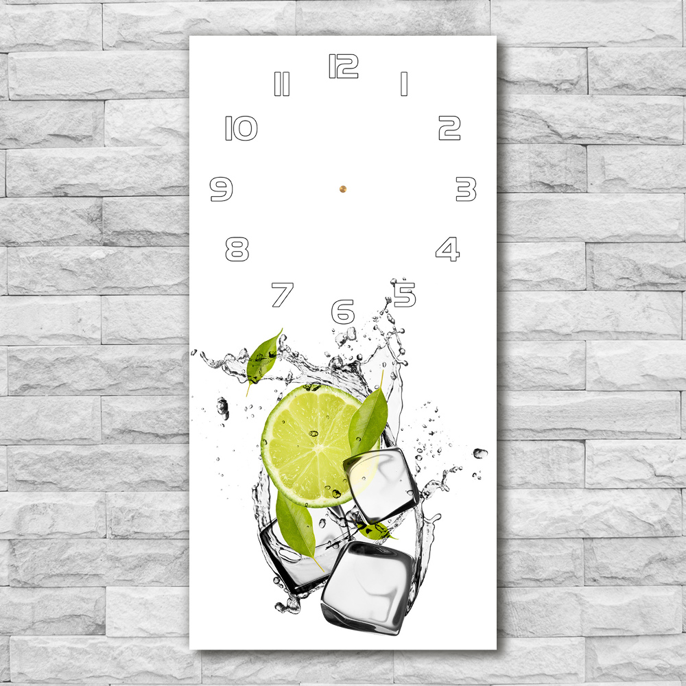 Horloge rectangulaire verticale Citron vert et glace