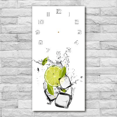 Horloge rectangulaire verticale Citron vert et glace