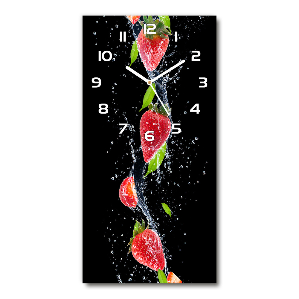 Horloge murale verticale Fraises