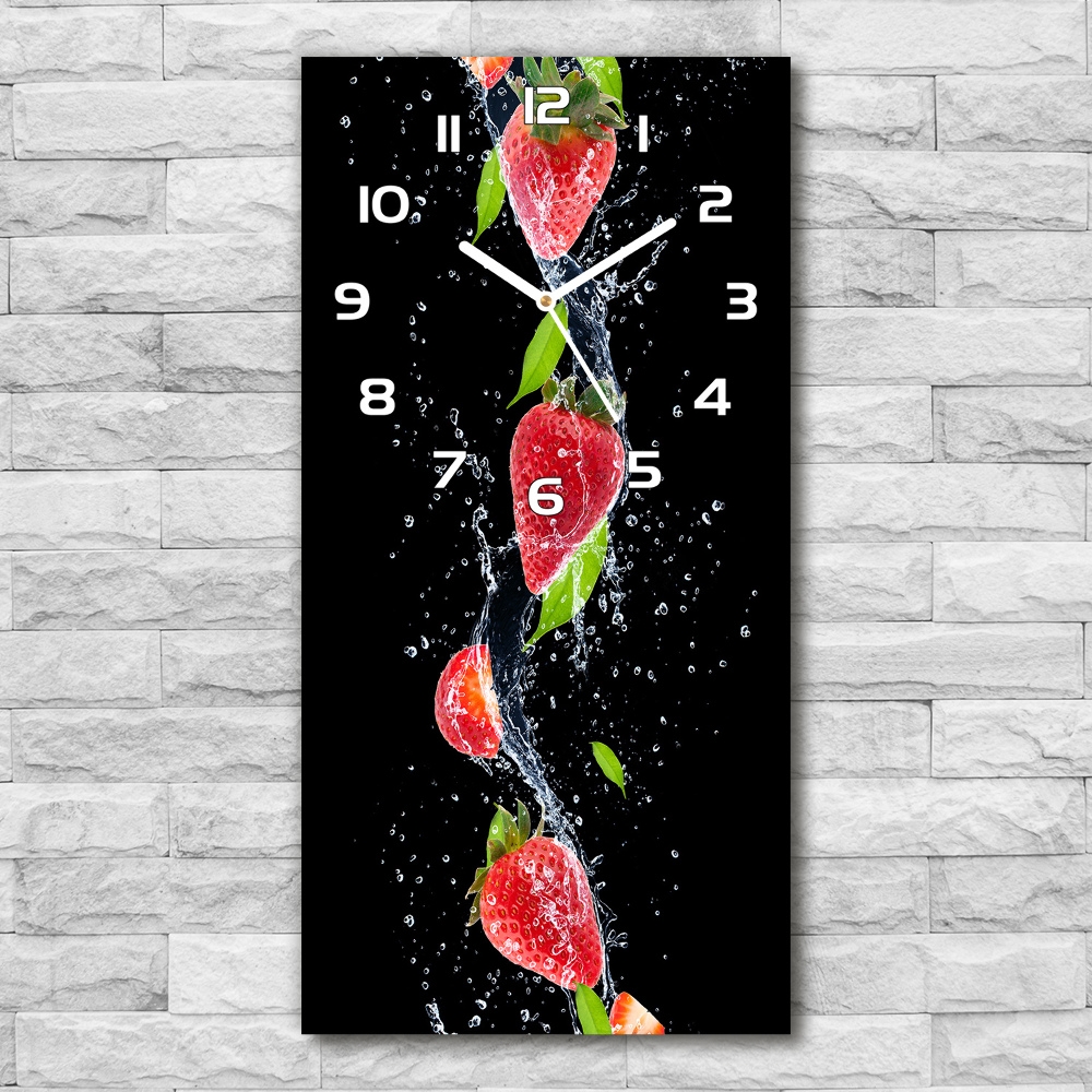 Horloge murale verticale Fraises