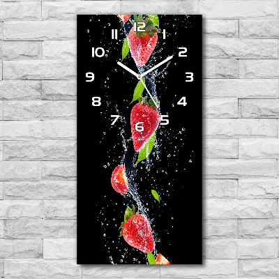 Horloge murale verticale Fraises