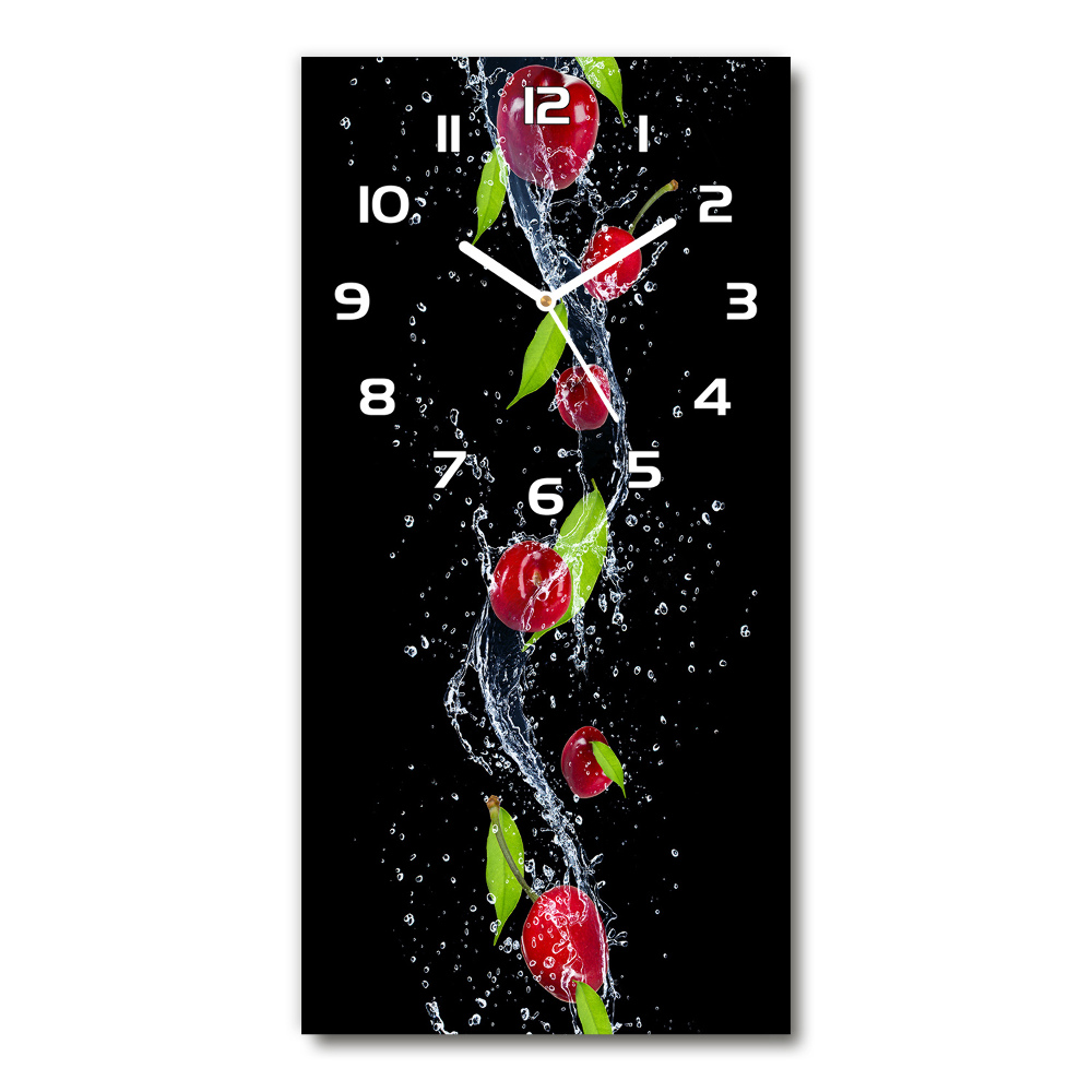 Horloge rectangulaire verticale Cerises