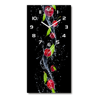 Horloge rectangulaire verticale Cerises